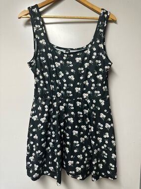 (NEW) Black floral romper dress - XL